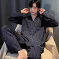 2025 men's pajamas, spring/autumn style, long sleeves, long pants, cardigan, loose cardigans, plus size men's style, suitable for outdoor casual loungewear, summer